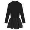 Black semi-turtleneck dress for women's autumn, autumn and winter a-word tutu skirt, short skirt with a base inside, small black skirt