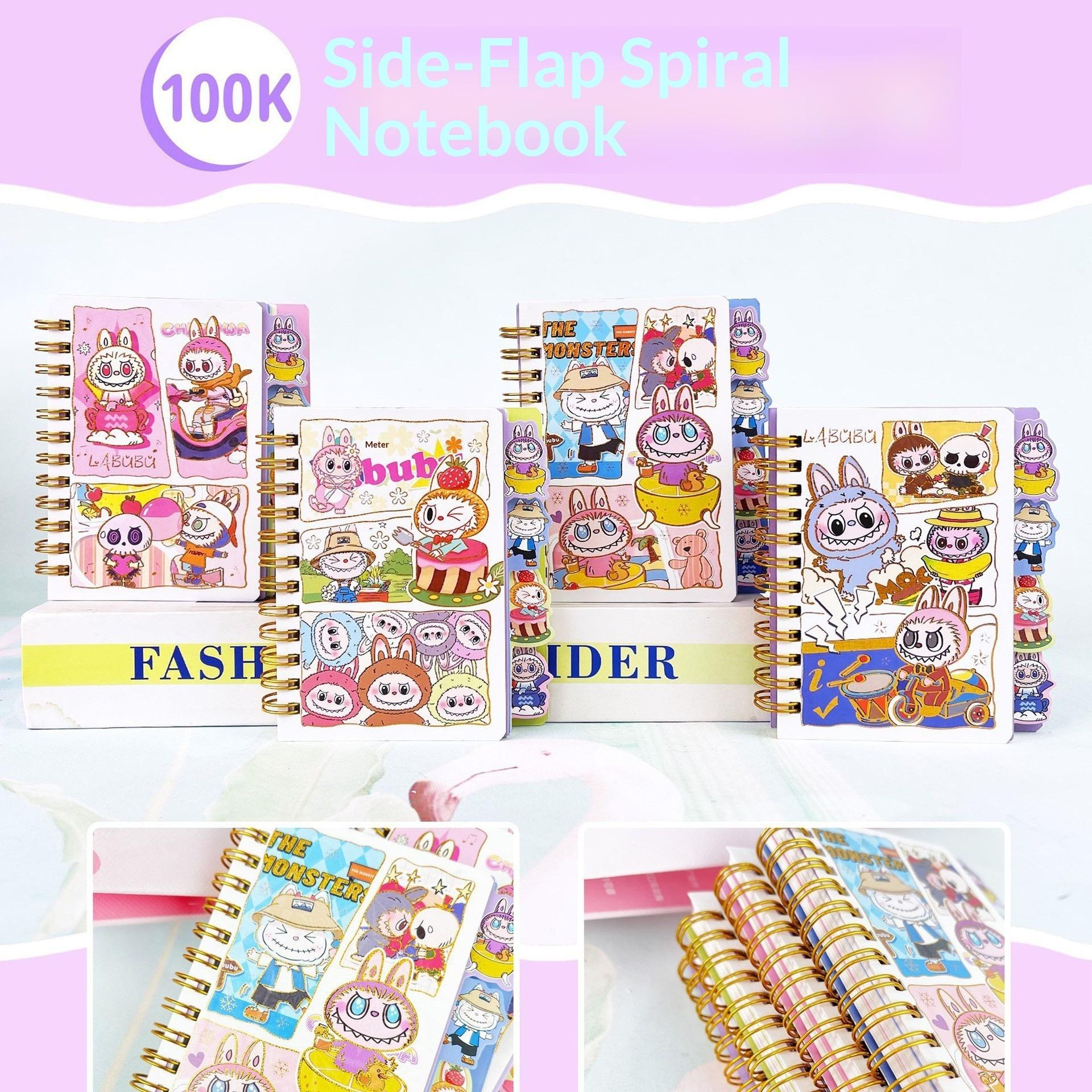 Cartoon Character Shape 100K Spacer Bronzing Student Notes Coil Book Small Book random 1