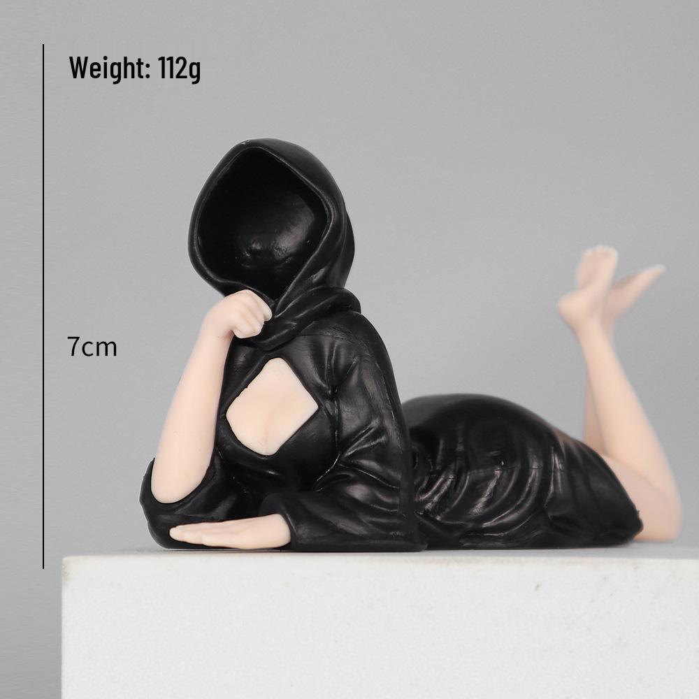 Cross-border Black Robe Queen Series Halloween Ghost Girl Car Decoration Figure.