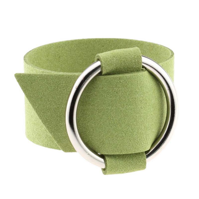 Kvinnemote sirkulær ring sjarmarmbånd bred fløyel flerfarget armbånd stor sirkel mansjett vintage klubbsmykker flanell justerbar armring