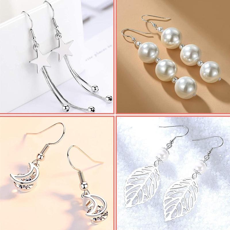 Hypoallergenic Earring Hooks,300Pcs Earring Making Kit for w/ Jump Ring and Clear Rubber Earring Back for DIY Jewelry Ma