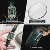 POEDAGAR Rectangle Luxury Women's Watches Waterproof Date Leather Woman Watch Elegant Fashion Quartz Women Wristwatch