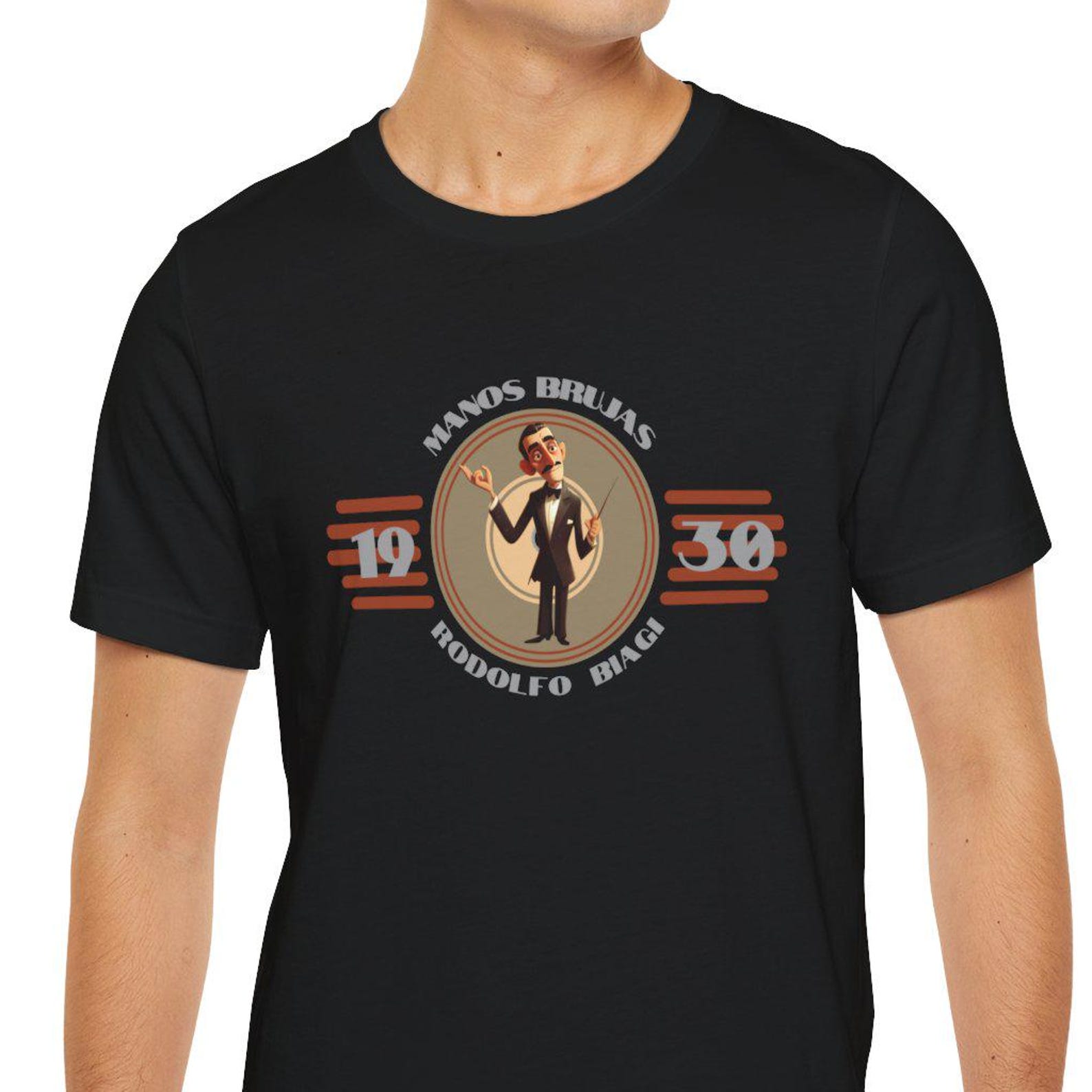 Tango Maestro Rodolfo Biagi Caricature Album Unisex T-Shirt | Unisex Jersey Short Sleeve Tee | 2Merchants S