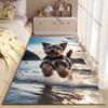 Joyful dog playing at beach carpet Yoga living room room decor children's crawling mat doormat area rug games mat
