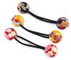 Flower Chirimen Hair Ties Set Japanese Pattern Chirimen Ring Hair Hair Accessories Ball Set 1 Yamabuki Clips/Hair (3 pieces) - Ties/Pony - (2.5cm) -