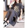 Idle Style Short Sleeve T-shirt Skirt Women's Summer Casual Loose Overknee Dress Pure Cottom Long Dress Plus Size Women's Clothing