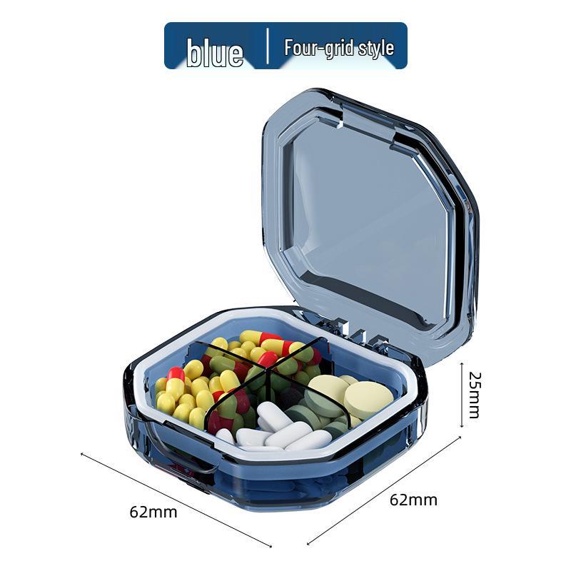 Compact Moisture-Proof Travel Pill Organizer: Sealed Silicone, Weekly Compartments for Tablets & Capsules