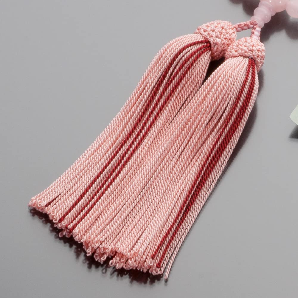 Buddhist Altar Buddhist Prayer Rose Quartz and 7mm Silk Prayer Bead Suitable for All Kyoto Certificate Included [Takita Shop] Women's Beads, Agate,