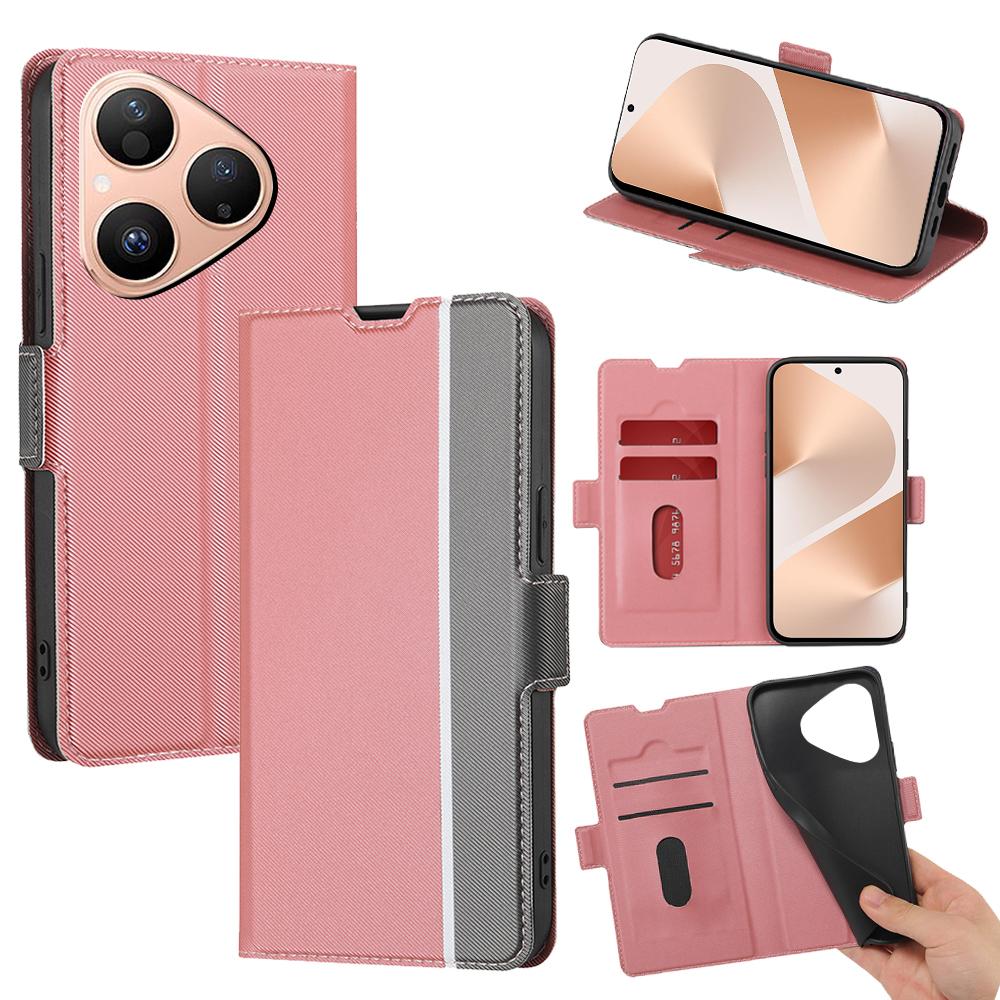 For Huawei Pura 80 Case Card Holder Twill Texture Leather Phone Cover