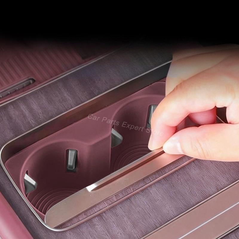 For NIO ES8 2026 Center Console Front Cup Holder Mat Silicone Rear Row Cup Sleeve Electric Vehicle Interior Modified Accessories