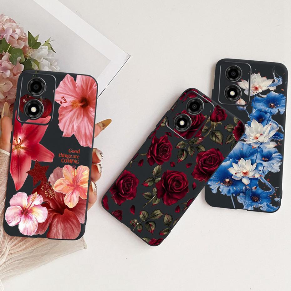 Cute Printing Phone Case For Motorola Moto E14 Soft Black Silicone TPU Cases For Moto E14 Covers Bumpers