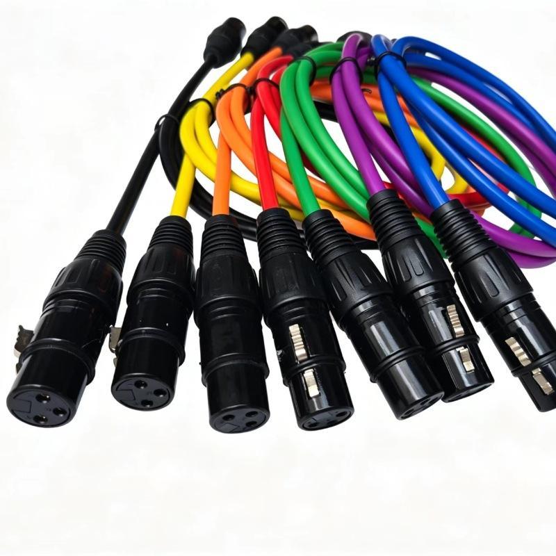 Color Coded Xlr Audio Cable Set Gold Plated Connectors Durable Jacket For Studio Recording Stage Live Dj Events Performances