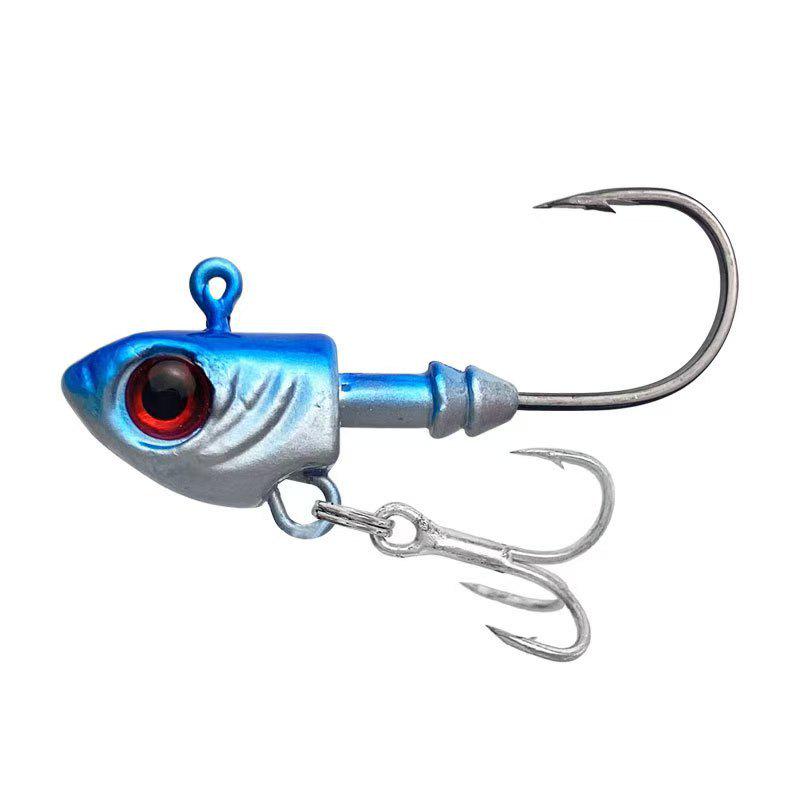 Luminous Fish-Shaped Jig Head with Spinner Blade 3.5-33g, Blood Groove Hook for Bass & Perch, Multi-Layer Soft Bionic Bait