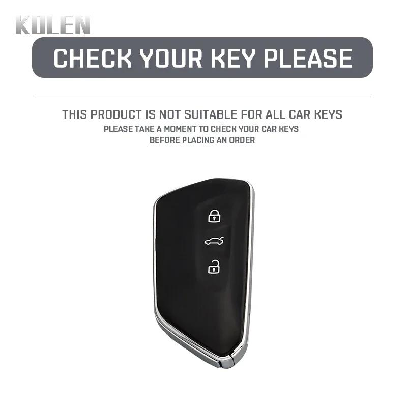 Leather Car Remote Key Case Cover Shell For Vw Volkswagen Golf 8 Skoda Octavia A8 Seat Leon Mk4 Key Protective Holder