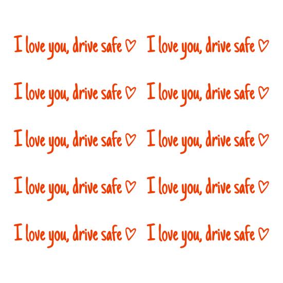 Autoaufkleber Ich liebe dich Fahr sicher Herzförmige Autoaufkleber für Fenster Rückspiegel Windschutzscheibe Stoßstange Wasserdichter Vinyl Becheraufkleber Lustig Automobil