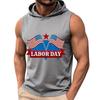 Men's Sleeveless Hoodie Casual Tank Top Muscle Shirt Lightweight Summer Workout Fitness Gym Apparel with Graphic Print