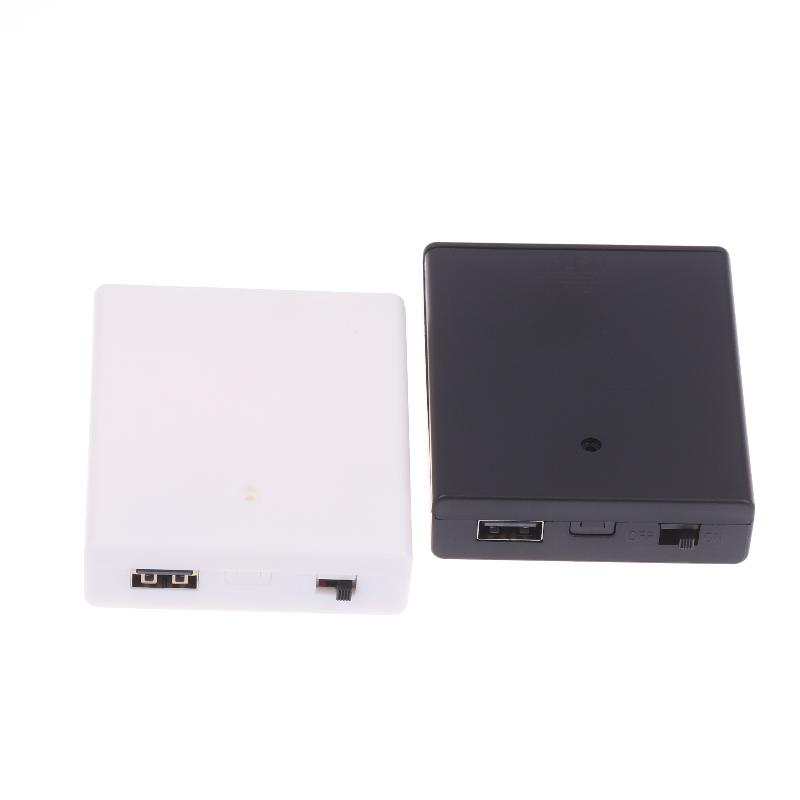 1Pcs Portable Mini USB Power Supply Battery Box 4AA Battery Holder Storage Case For LED Strip Light Accessories