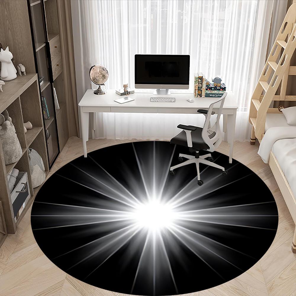 1PC Lightburst, Radiance Flare Chair Carpet for Office, Indoor Non-Slip Washable Carpet, Soft Comfortable Mat For Office Room yy250930239