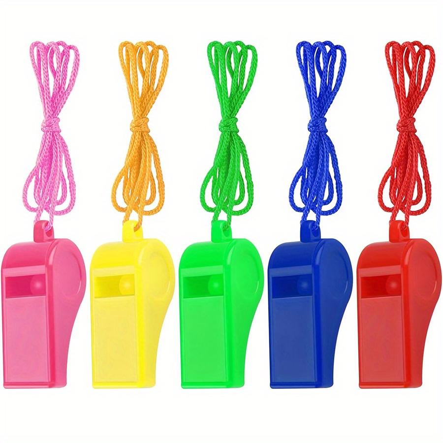 25pcs Plastic Whistles with Lanyard OK Pattern Loud Crisp Sound Emergency Whistles for Sports Training Competition Coaches JXB