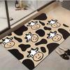 1pc Cute Cow Head Doormat - Non-slip Mat, Soft Entrance Mat for Living Room, Bathroom Kitchen - with Black and Beige Cow Pattern