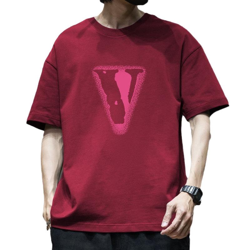 Trendy Brand Heavy-duty Pure Cotton Short Sleeved T-shirt for Men's Summer New Style Trendy Loose Half Sleeved Men's Round Neck Top