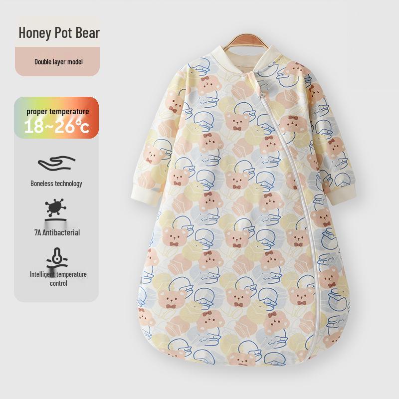 Four Seasons Baby Sleeping Bag - Anti-Kick & Anti-Startle, One-Piece for Newborns & Children, Spring & Autumn, Winter Style