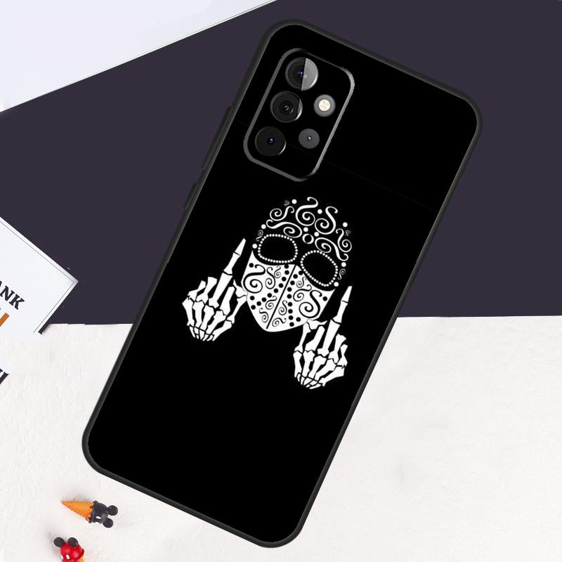 Mittelfinger Skelett Schädel Knochen Hülle Für Samsung Galaxy A13 A35 A15 A55 A53 A33 A36 A56 A26 A16 A22 A32 A52 A54 A34 A05 A06