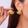 Vintage Gold Color Irregular Geometric Earrings For Women Stainless Steel Ginkgo Leaf Love Heart Shaped Earring Party Jewelry