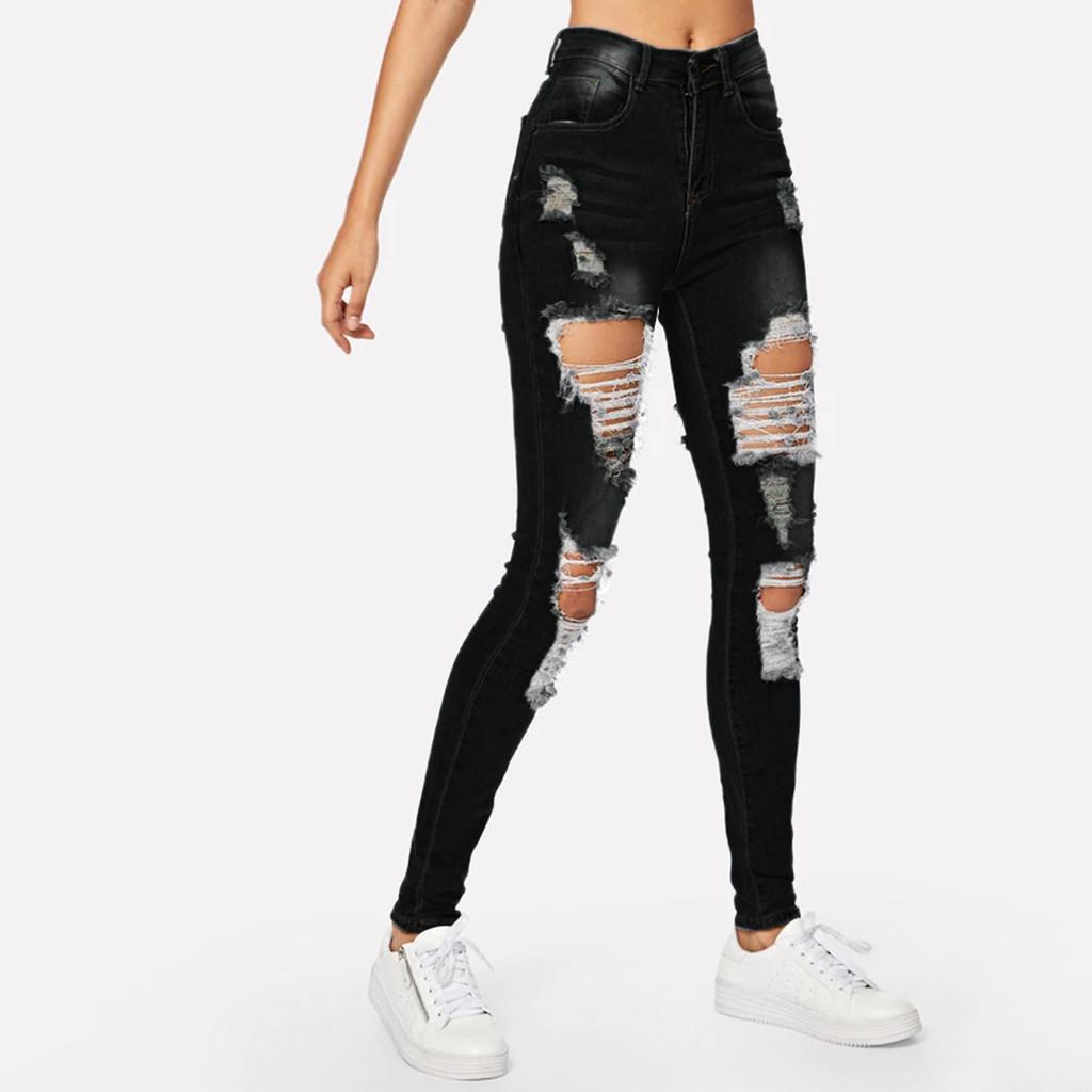 Women Fashion Pocket Wild Slim Fit Tight Pants