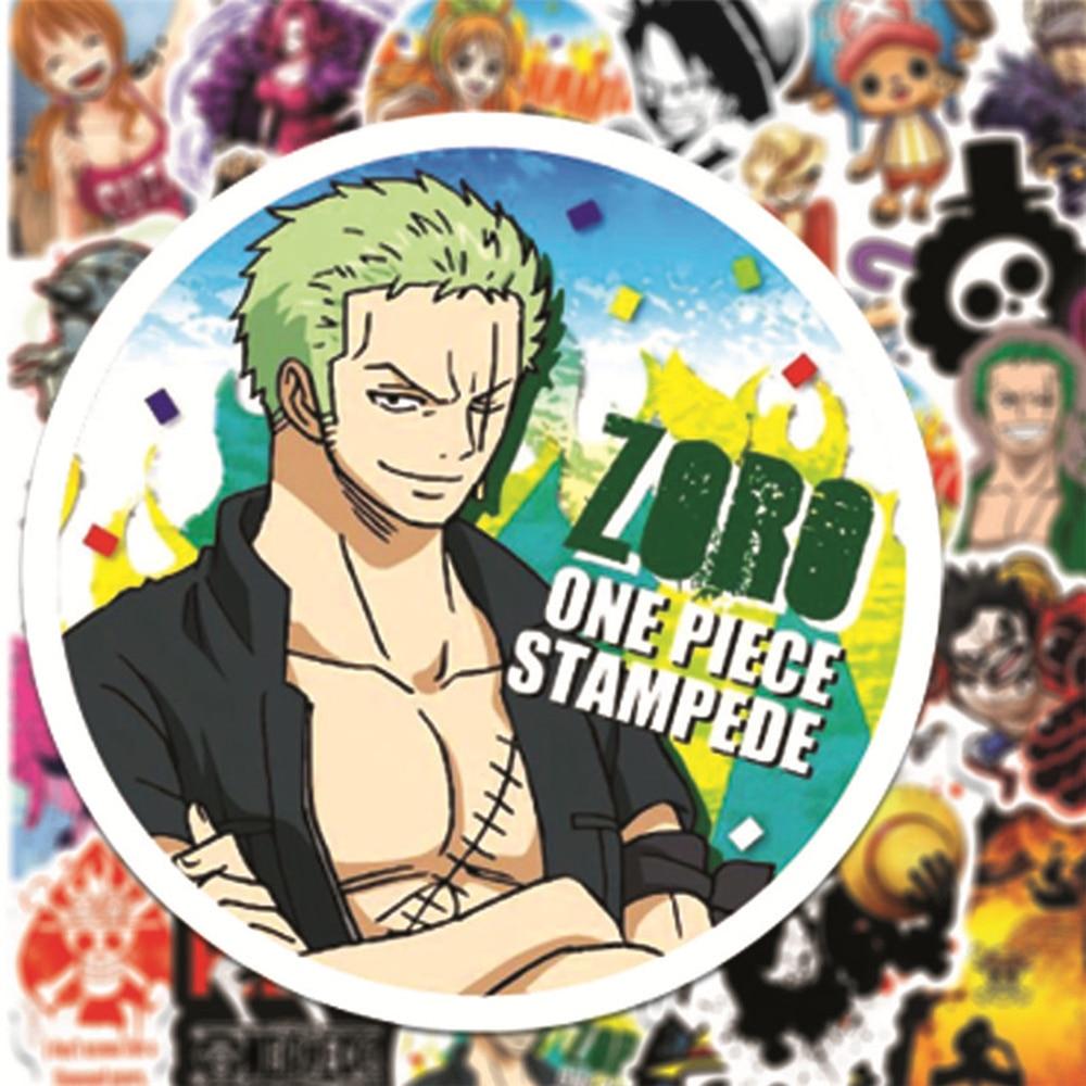 50PCS/set One Piece Anime Stickers DIY Phone Snowboard Laptop Luggage Fridge Guitar Graffiti Cartoon Sticker Decal for Kid