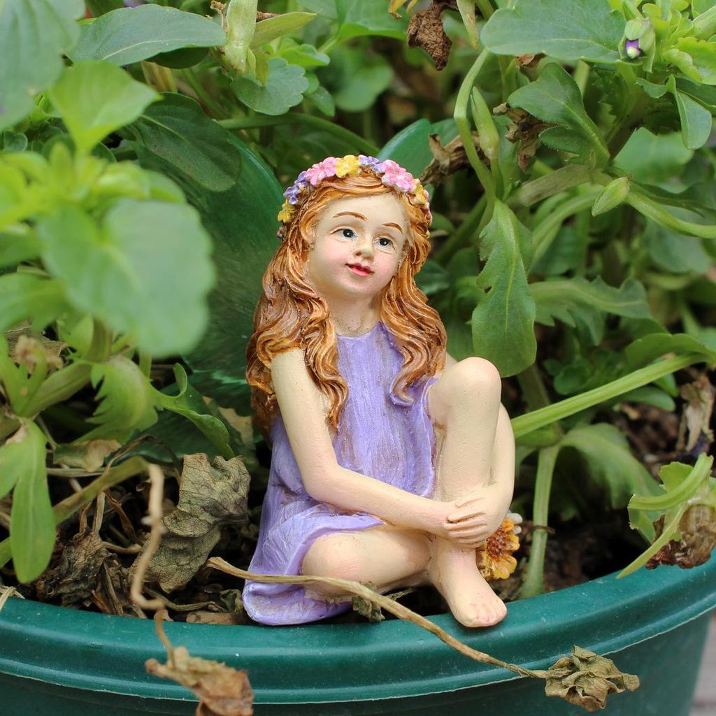 Outdoor Resin Flower Fairy Ornaments for Balcony and Garden Decor