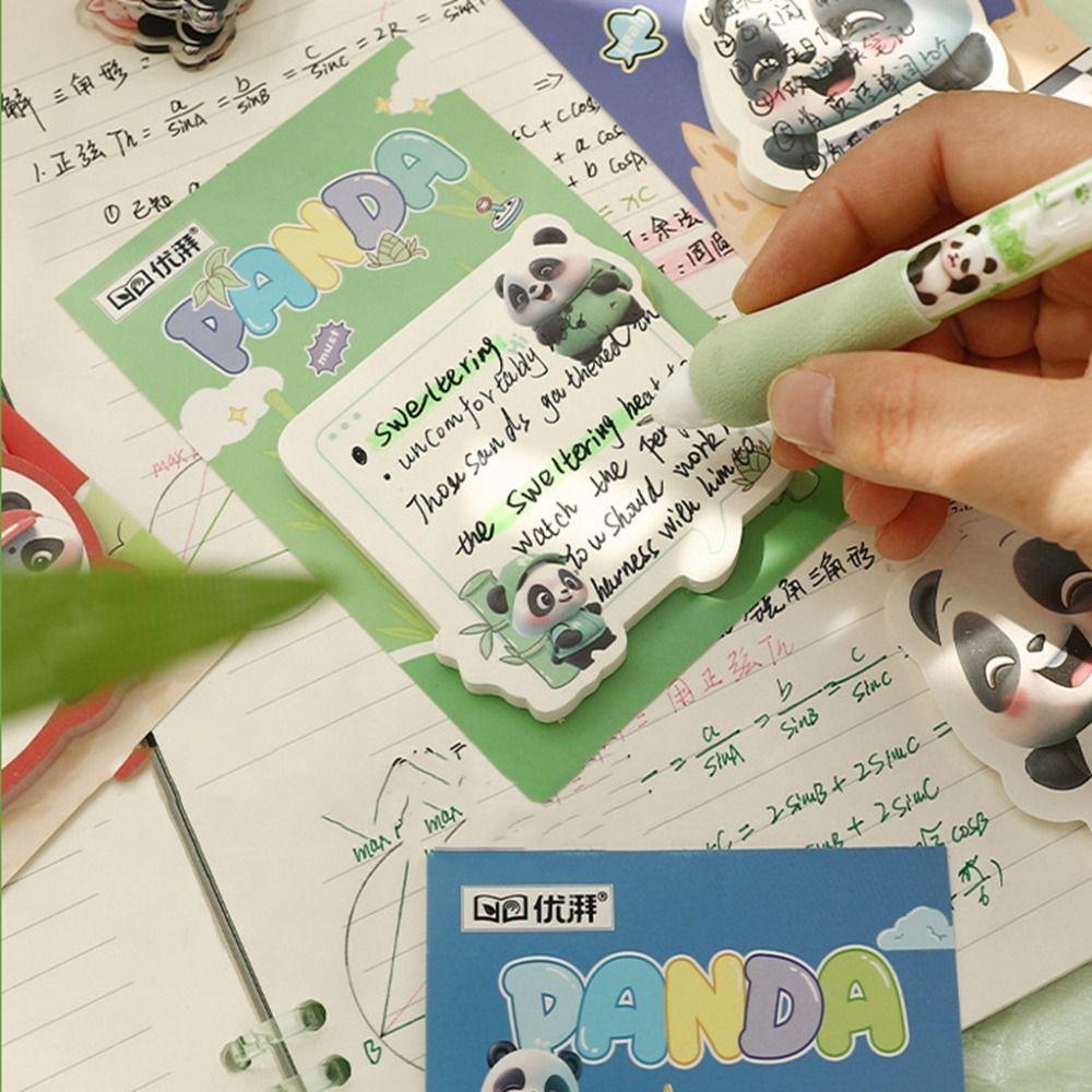 8Pcs Thickened Panda Sticky Notes 4 Model Square Memo Pad Self-Adhesive Memo Student