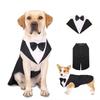 Detachable Design Dog Wedding Costume Black/Stripes Dog Formal Shirt  Party Event