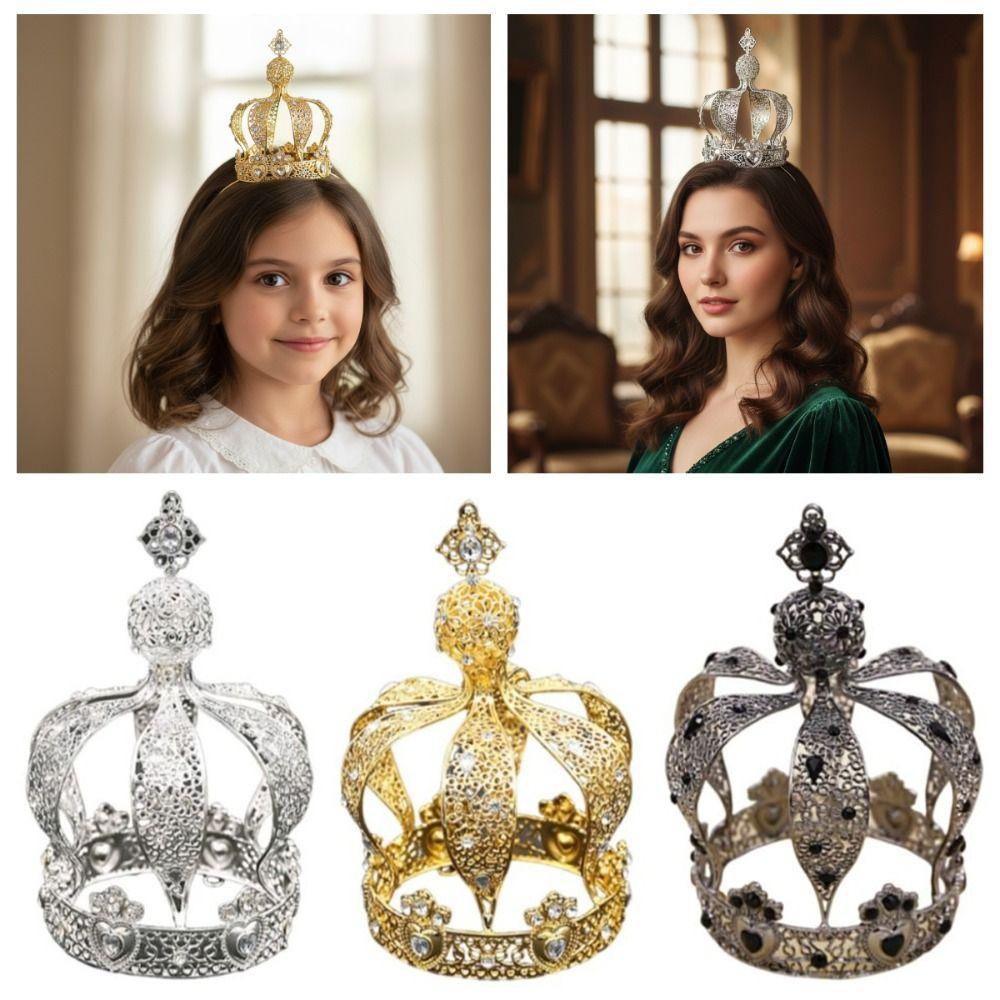 1/2Pcs Baroque Crown Cake Topper Elegant Wedding Tiara Rhinestone Crown  Royal Celebration