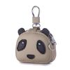 Leather compact key bag New panda bluetooth headset protective case First layer cowhide waist hanging universal key bag