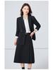 Women's Gray Professional Blazer & Skirt Set - Spring/Autumn 2024 High-End Civil Servant Interview Wear