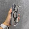For Magsafe Candy Color Contrast Lanyard Case for iPhone 17 16 15 14 13 12 11 Pro Max Air With Magnetic Stand Holder Cases Cover