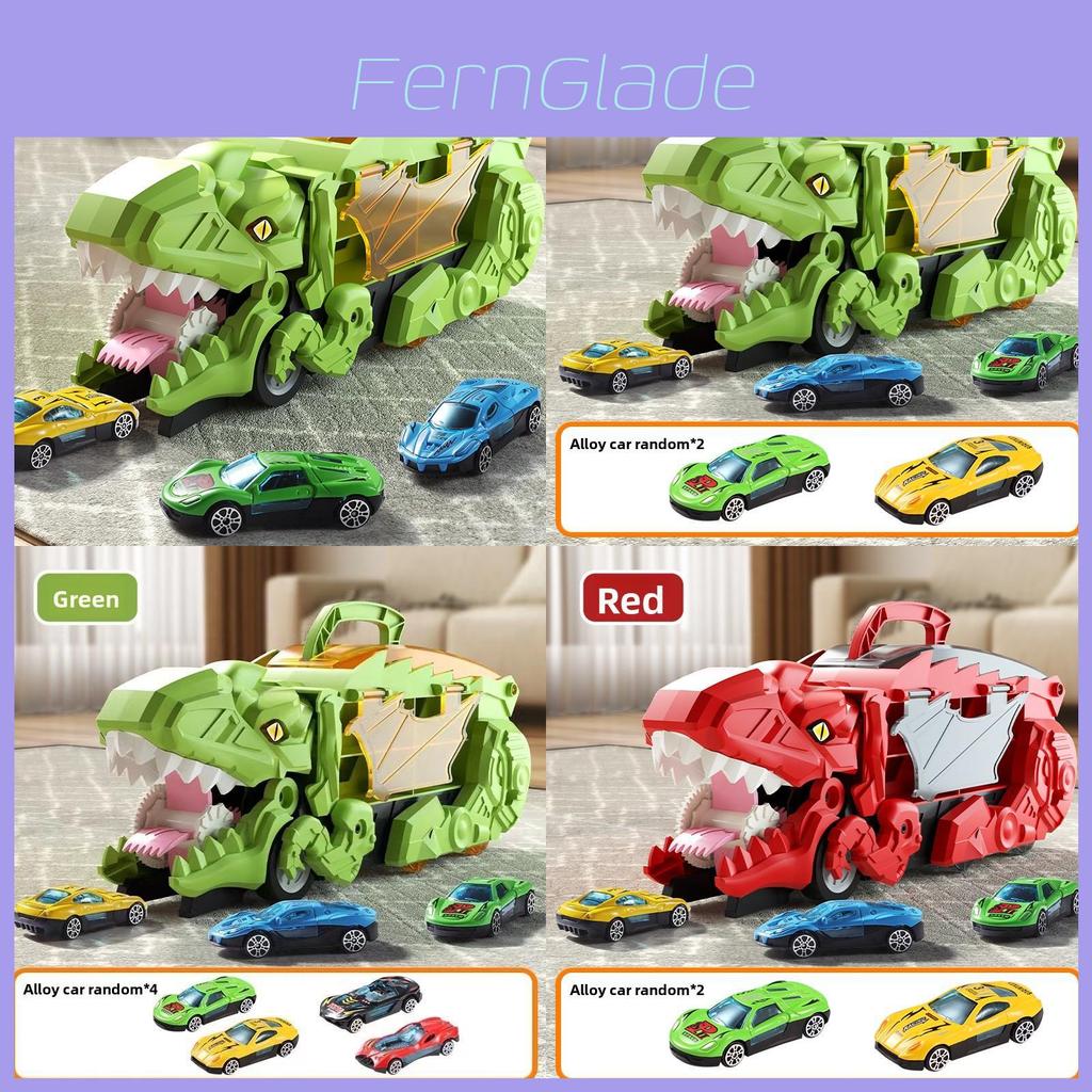 Dinosaur Inertia Car Track Toy With Storage And Deformation For Kids Educational Play