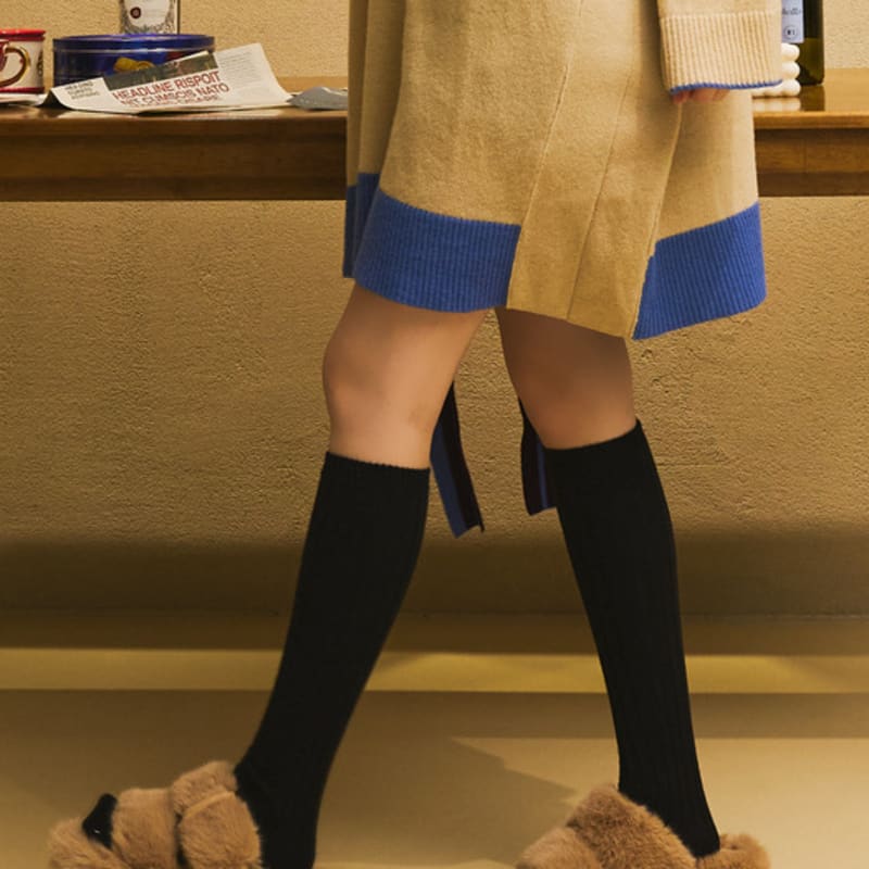 biarritz socks [3set] Jenny cashmere wool knee-high socks 8 colors