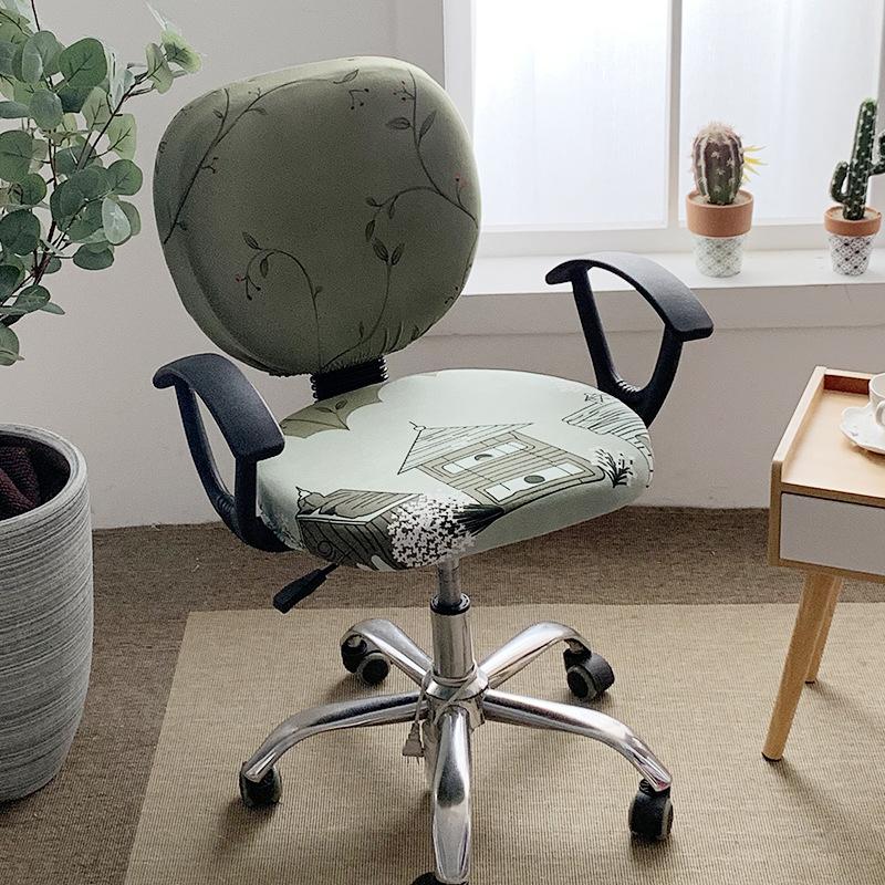 Husă pentru scaun de birou, îngroșată, jacquard, extensibilă, pentru scaun de birou, husă de protecție retractabilă pentru scaun pentru jocuri de birou, husă pentru scaun de birou