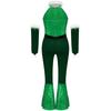 Girl Christmas Costume One Piece Sleeveless Velvet Bodysuit Plush Sequins Flared Jumpsuit Arm Sleeve Set
