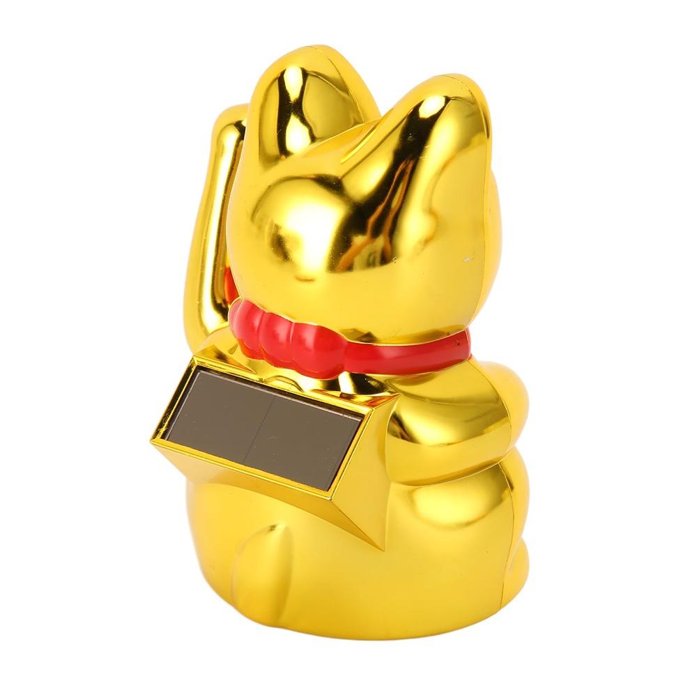4in Feng Shui Fortune Cat Golden Car Dashboard Cat Ornament Car Interior Ornament