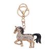 Keychain Pendant Chinese Style Rhinestones Inlaid 3D Chinese Zodiac Horse Design Key Chain Metal Charm Bags Keyring
