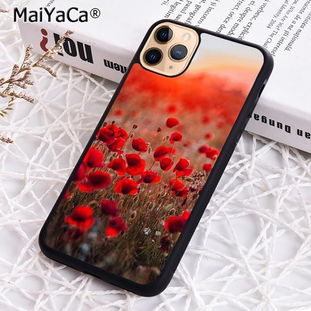 

MaiYaCa Красный Цветок Мака Чехол для Телефона Для iPhone 17 Air 16 15 plus 11 12 13 14 pro max корпус coque iPhone 11pro max
