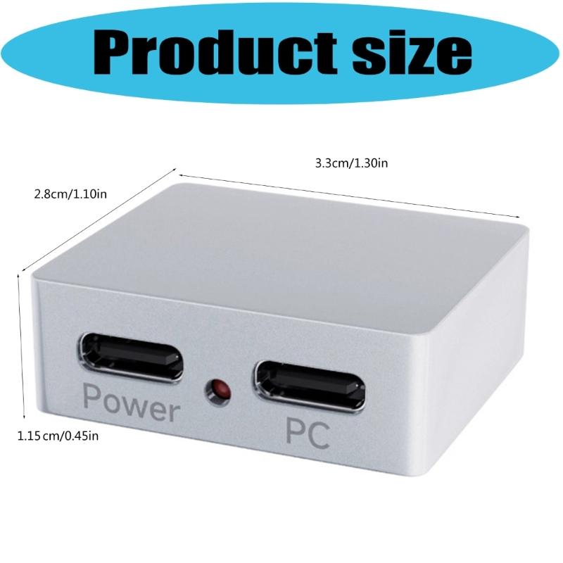 Aluminum Alloy 5V Type C Signal Splitter Separator Supports Device Control for Device Power Data Output PC Signal Only