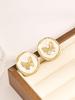 Elegant Geometric Butterfly Round Earrings