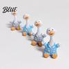 Desktop Decoration 4Pcs Mini Cartoon Duck Figurines, Cute Polka-dot Pajamas Statues, Multi-functional Car Accessory Macaron Animal Ornaments