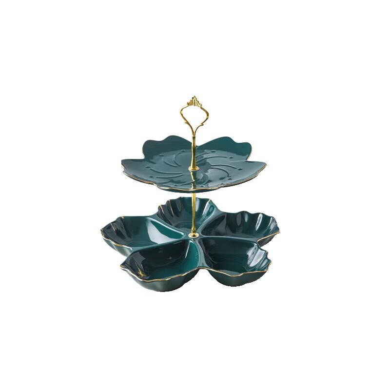 Nordic Light Luxury Two-Tier Ceramic Snack & Fruit Plate