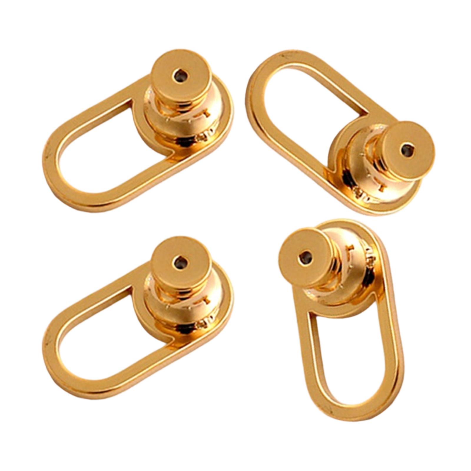 Packung mit 4 Metall-Ohrringverschlüssen Ersatz für hängende Ohrläppchen Großer Halt für schwere Ohrstecker Schmuckzubehör gold
