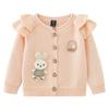 Cute Doll Children's Knitted Cardigan Spring and Autumn New Girls Sweater Stylish Coat